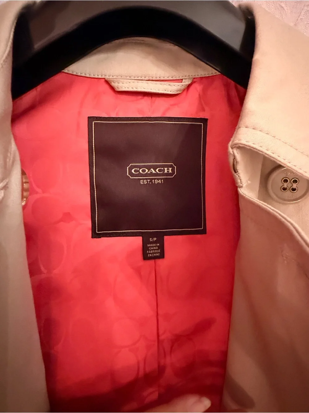 Vintage Coach Khaki Trench Coat with Belt